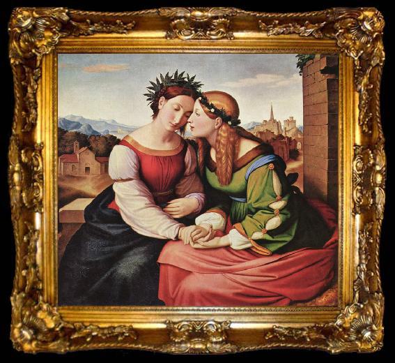 framed  Overbeck, Johann Friedrich Italia and Germania (shulamith and Mary) (mk09), ta009-2